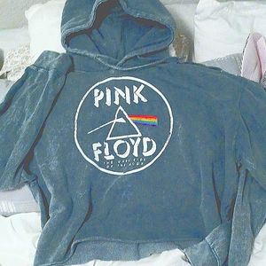 Pink Floyd hooded cropped pullover
